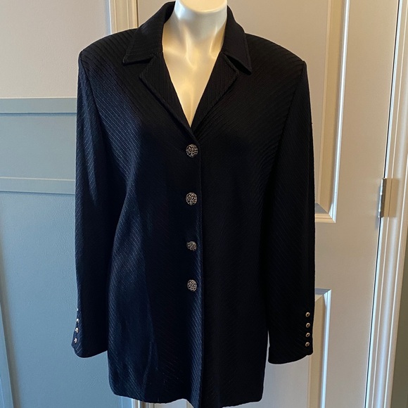 St. John Black Textured Blazer